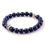 Mix Budda Palm Skull Bracelets Bangles  DIY Jewelry for Women Men Natrual Stone Bead Pulseras Mujer