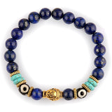 Mix Budda Palm Skull Bracelets Bangles  DIY Jewelry for Women Men Natrual Stone Bead Pulseras Mujer