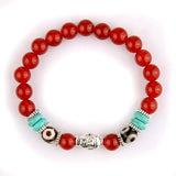 Mix Budda Palm Skull Bracelets Bangles  DIY Jewelry for Women Men Natrual Stone Bead Pulseras Mujer